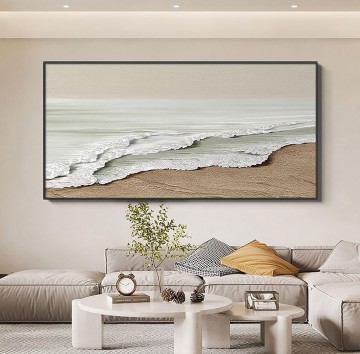  minimalista Pintura al %C3%B3leo - Ola de playa abstracta 13 arte de pared textura minimalista